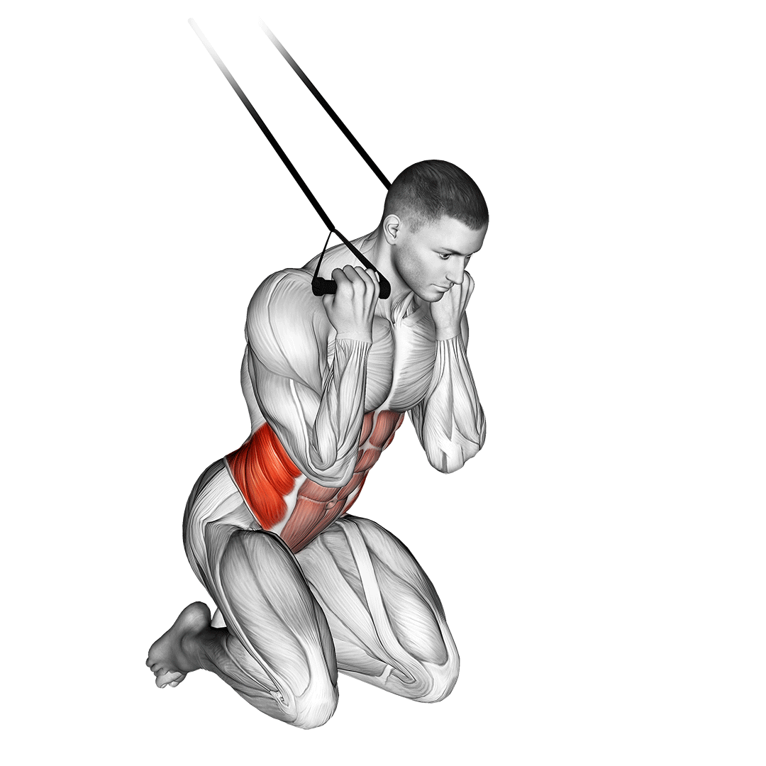 band kneeling twisting crunch