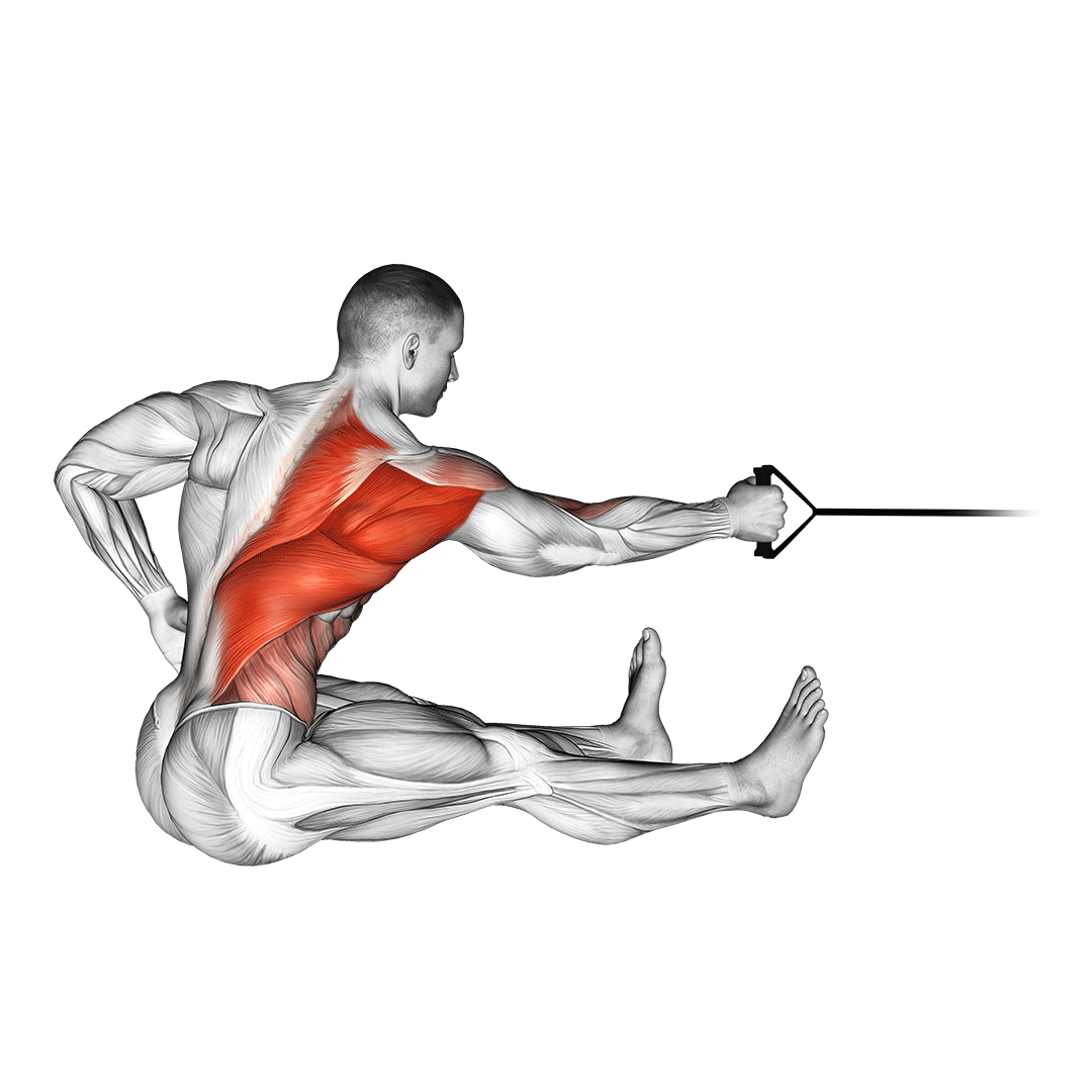 band one arm twisting seated row