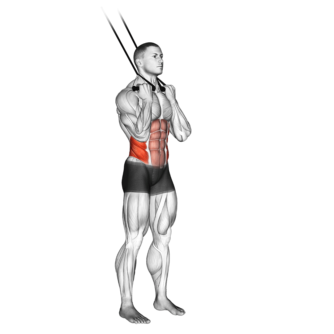 band standing twisting crunch