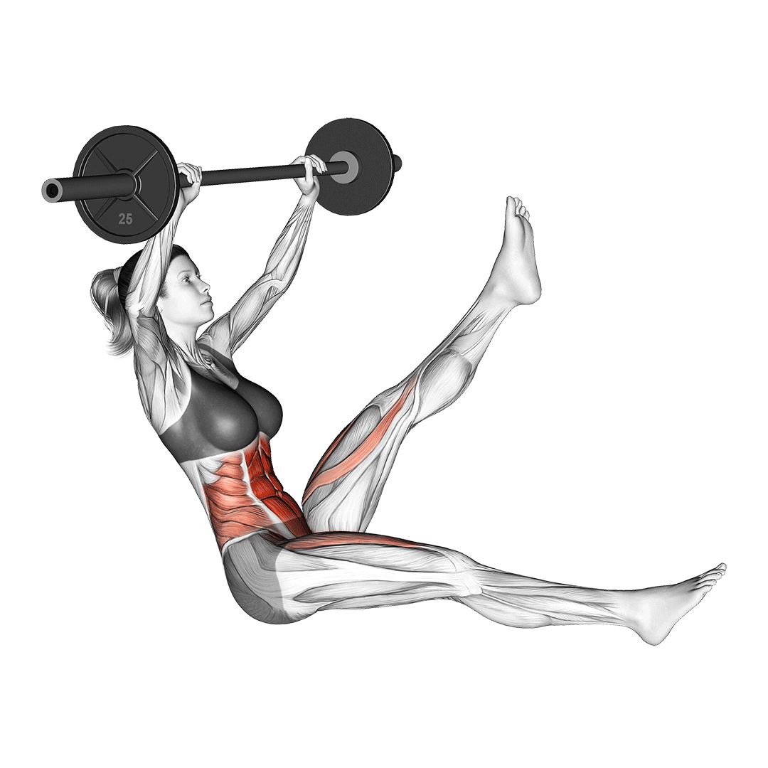 barbell seated alternate leg raise