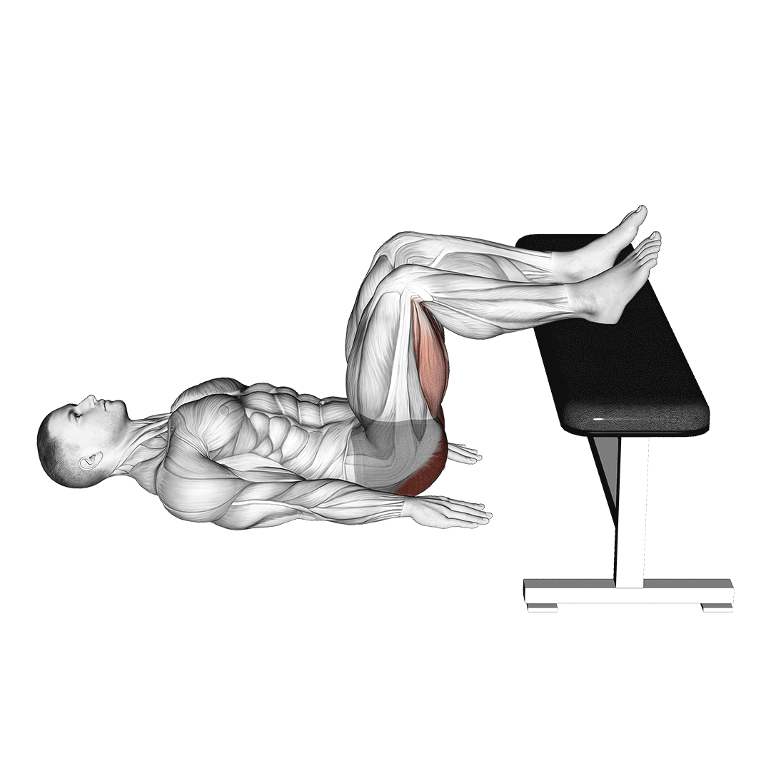 glute bridge two legs on bench
