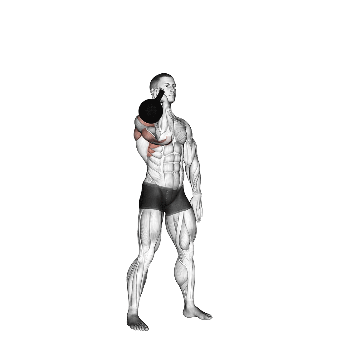 kettlebell one arm military press to the side