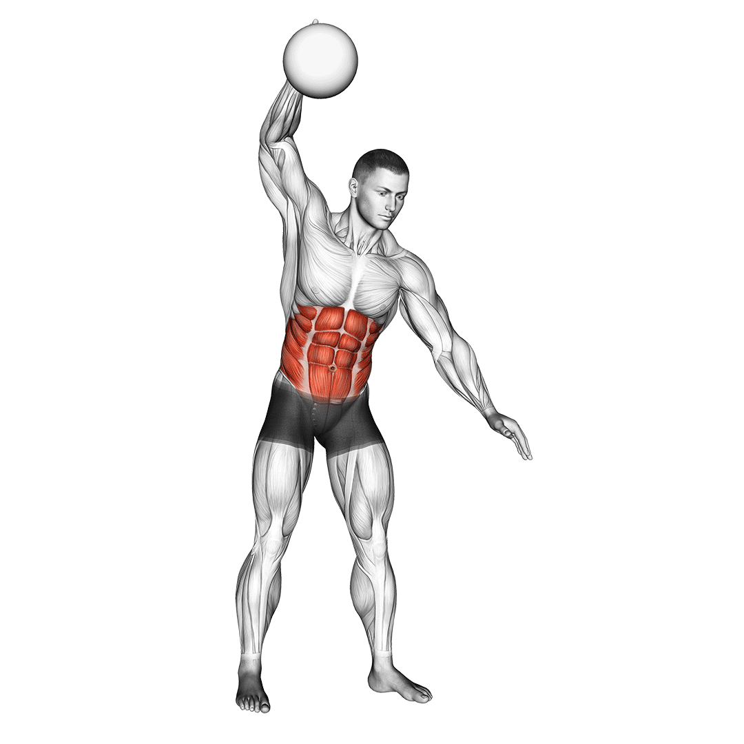 one arm slam (with medicine ball)