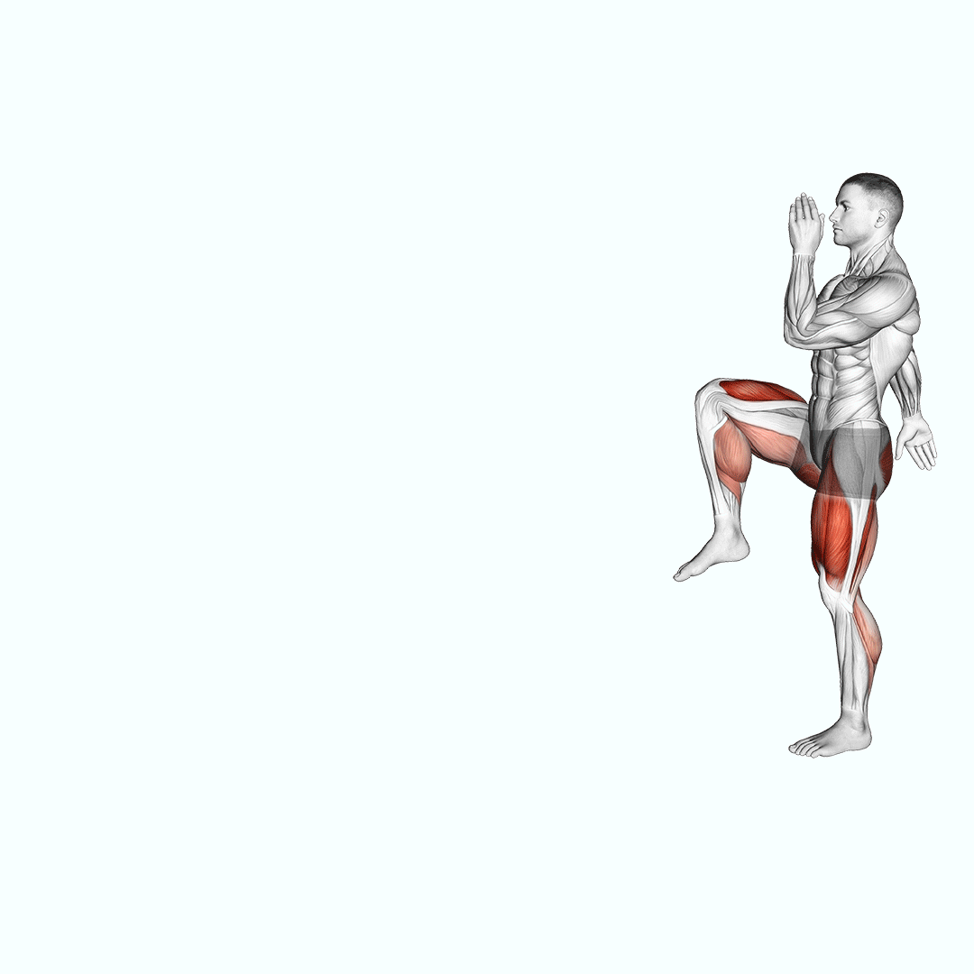 walking high knees lunge