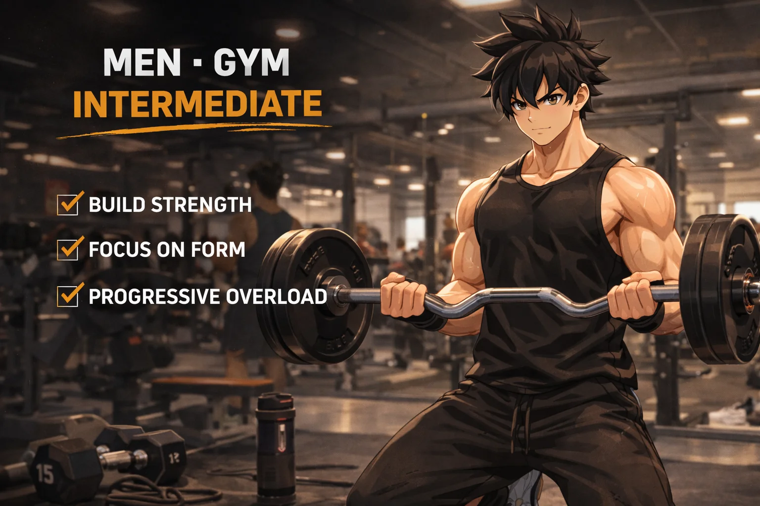 Men · Gym · Intermediate + Cardio